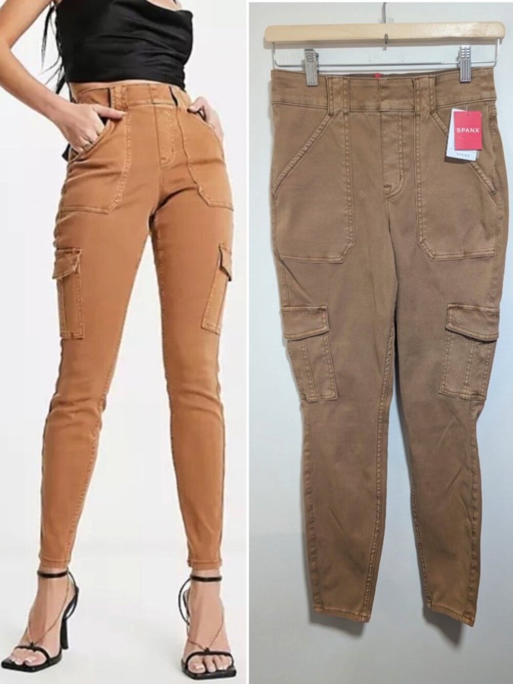 SPANX | Stretch Twill Ankle Cargo Pants In Honeyglow